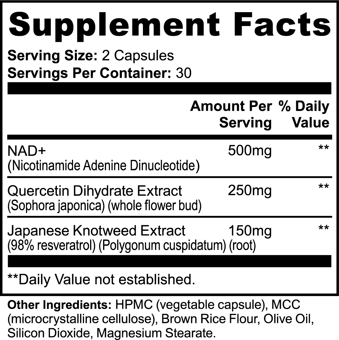 NAD+ With Quercetin And Resveratrol