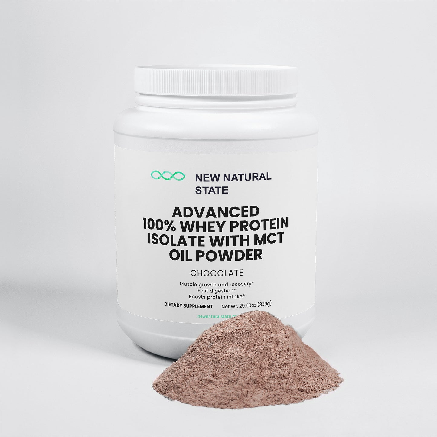 Advanced 100% Whey Protein Isolate (Chocolate) With MCT Oil Powder